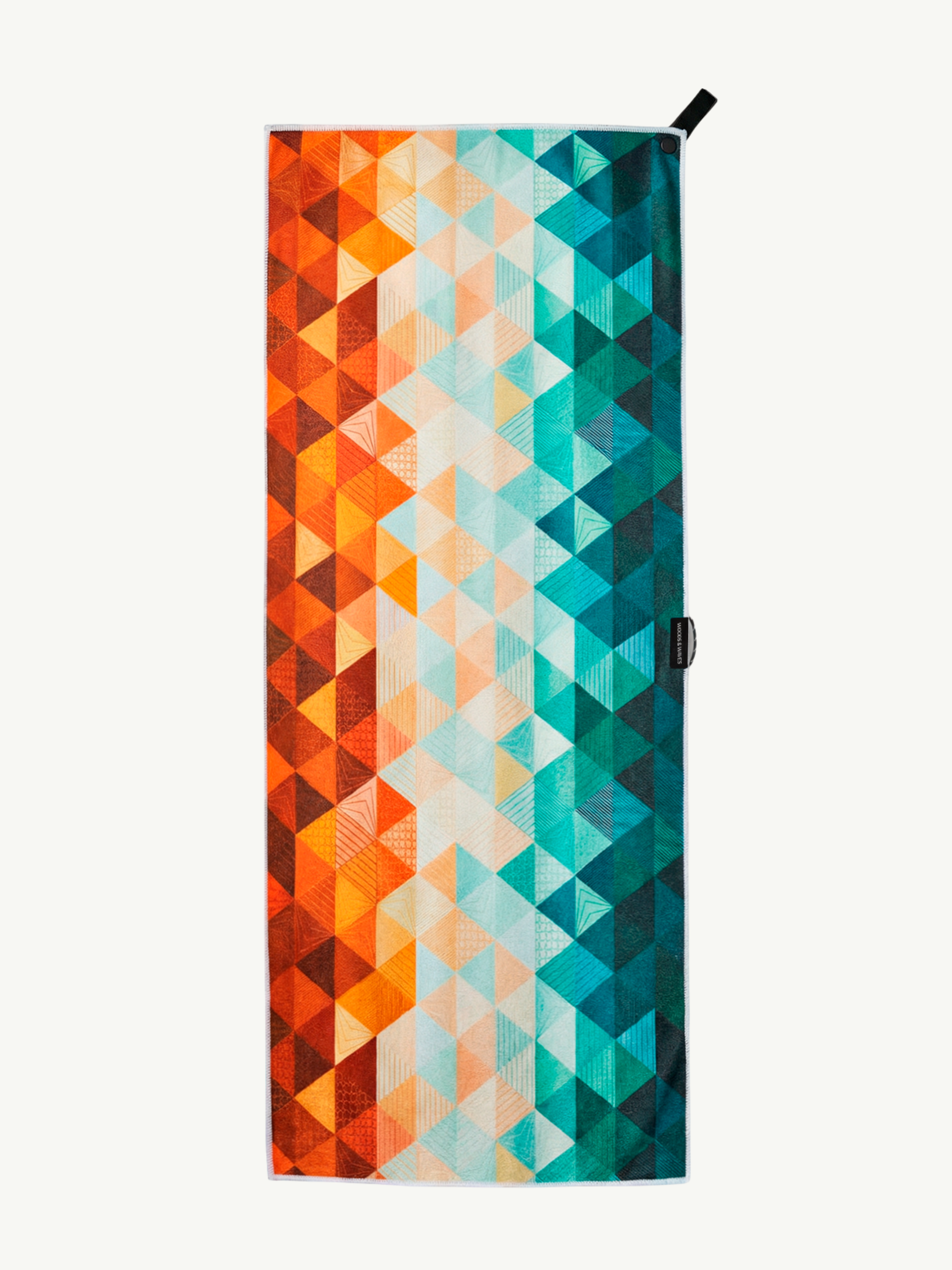 Kaleidoscope Orange – ręcznik sportowy z magnesem i kieszenią zapinaną na zamek błyskawiczny