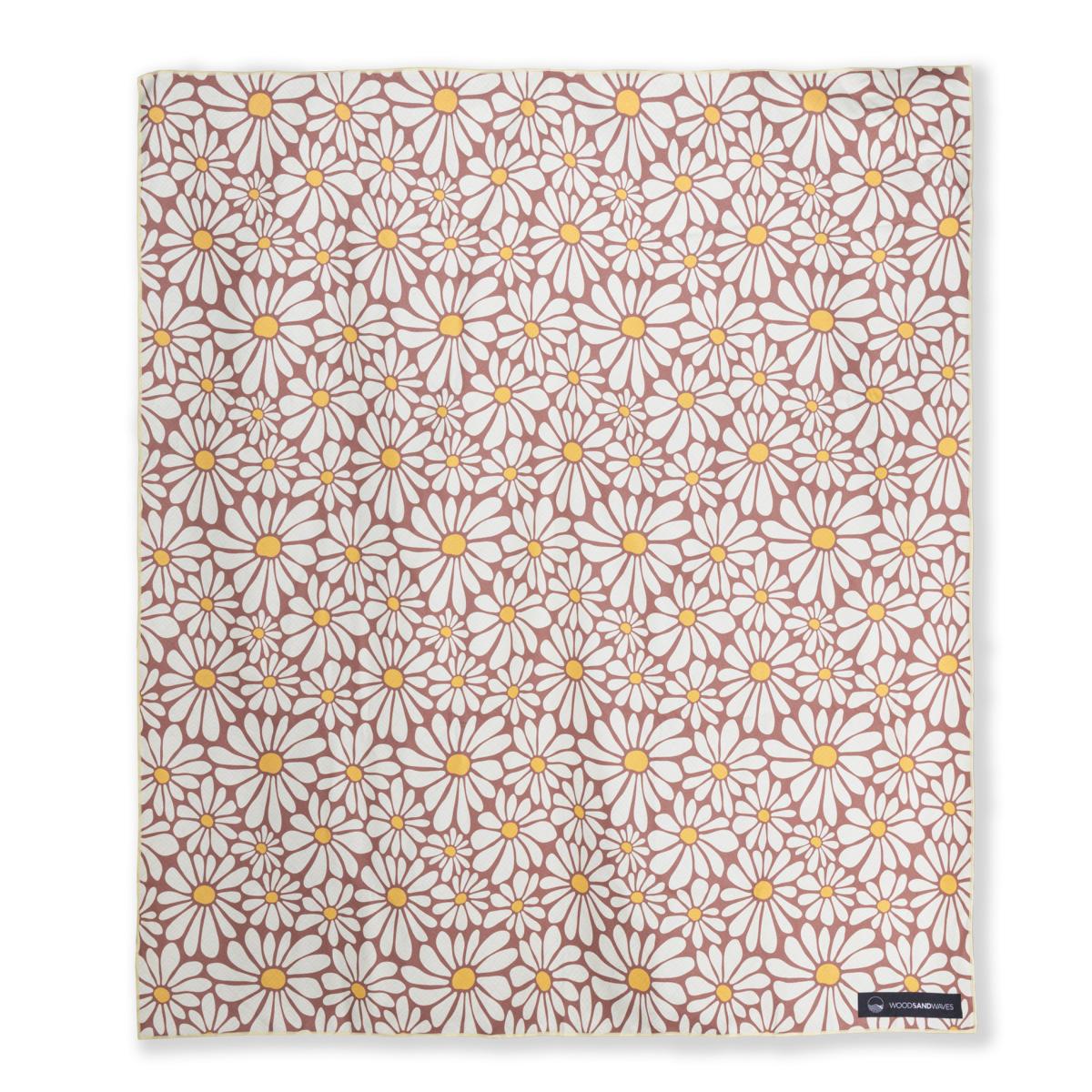 Flower Breeze - Stranddecke XXL - 180cm x 160cm - leicht, kompakt & sandabweisend - WOODSANDWAVES