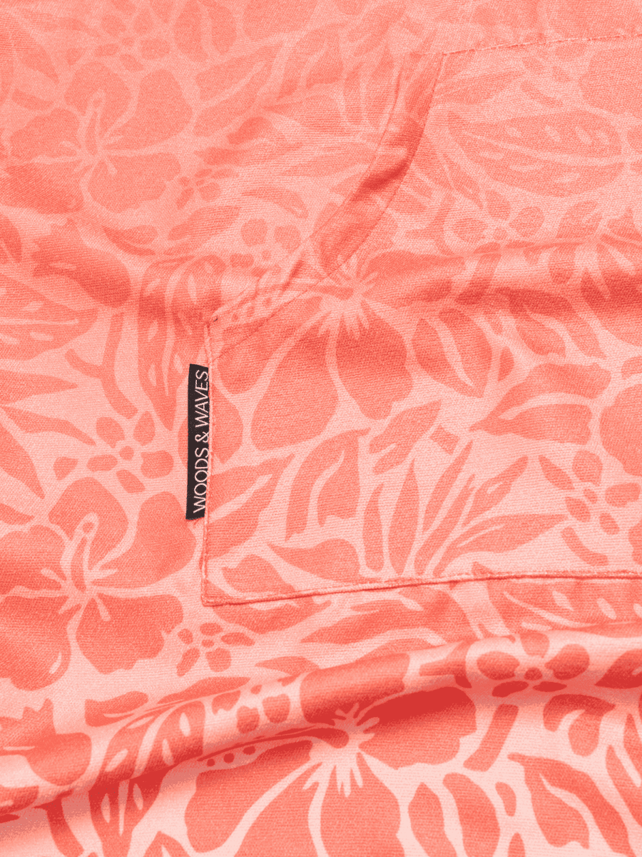 Surf - Poncho - für Frauen & Männer - aus schnelltrocknender und leichter Mikrofaser - Tropical Bloom - woodsandwaves.co